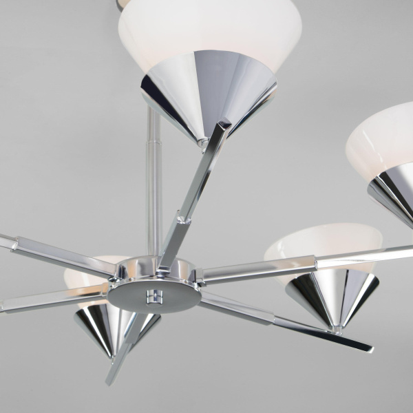 Купить Eurosvet ПОТОЛОЧНАЯ ЛЮСТРА С ПЛАФОНАМИ 70138/6 хром a057599