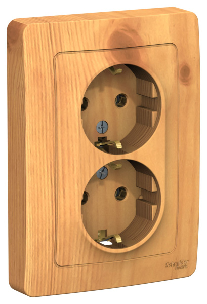 Купить Systeme Electric Blanca внутр Ясень Розетка 2-ая с/з без шторок, 16А, 250В