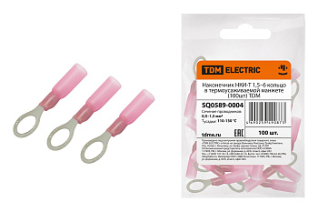 TDM Наконечник НКИ-Т 1,5–6 кольцо в термоусаживаемой манжете (100шт) SQ0589-0004