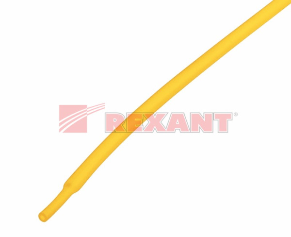 Купить 1.5 / 0.75 мм 1м термоусадка желтая Rexant 20-1502