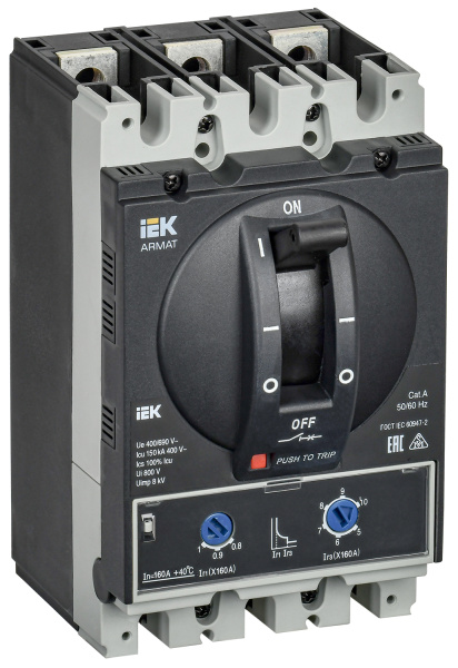 IEK ARMAT Автоматический выключатель в литом корпусе 3P D 150кА 160А ТМ рег.