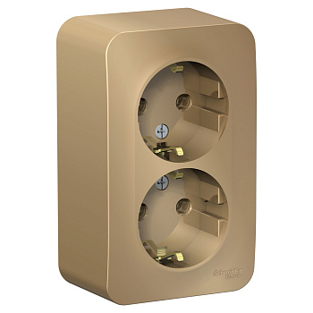 Systeme Electric Blanca наруж Титан Розетка 2-ая с/з без шторок, 16А, 250В