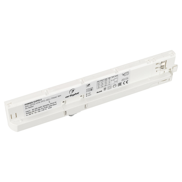 Arlight Блок питания для трековых систем ARJ-SP32-4TR-PFC-ADJ-TRIAC WH (32W, 0.6-0.75A, 27-40V) ( IP20 Пластик, 5 лет) 034543
