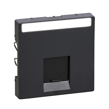 SE Merten SM Антрацит Накладка розетки ТЛФ/комп 1-ой прямой MTN465814