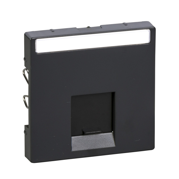 SE Merten SM Антрацит Накладка розетки ТЛФ/комп 1-ой прямой MTN465814
