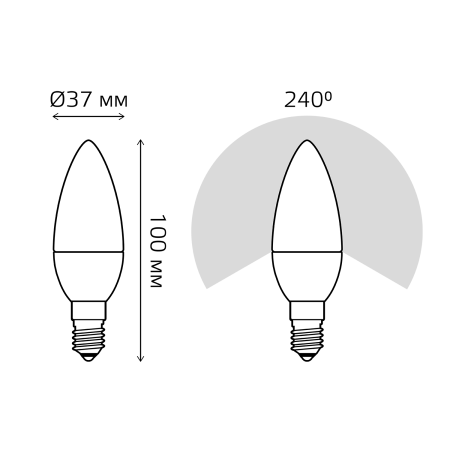 Купить Gauss Лампа Elementary Свеча 6W 450lm 4100K Е14 LED 33126