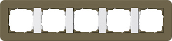 Gira E3 Дымчатый/Белый глянцевый Рамка 5-ая 0215416