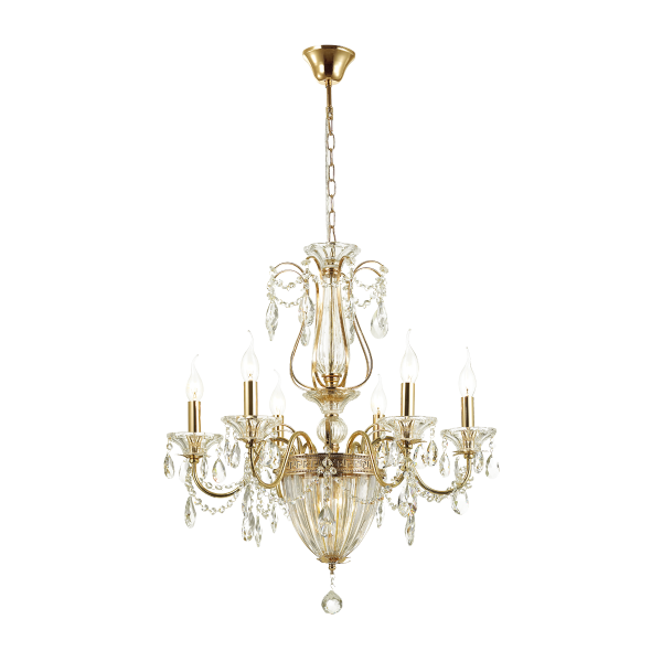 Купить Odeon Light 4724/6 ODL20 495 золотой/хрусталь Люстра E14 6*40W 220V KUVIA