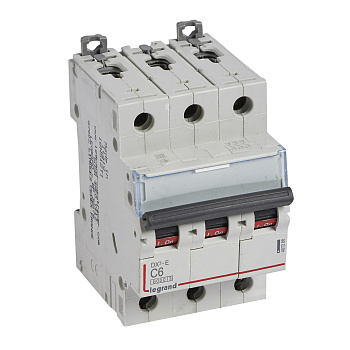 Legrand DX3-E Автоматический выключатель 3P 6А (С) 6000/6kA 407288