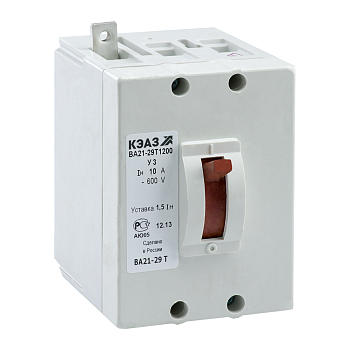 КЭАЗ Выключатель автоматический ВА21-29Т-120010-10А-1,5Iн-600DC-З/П-У3