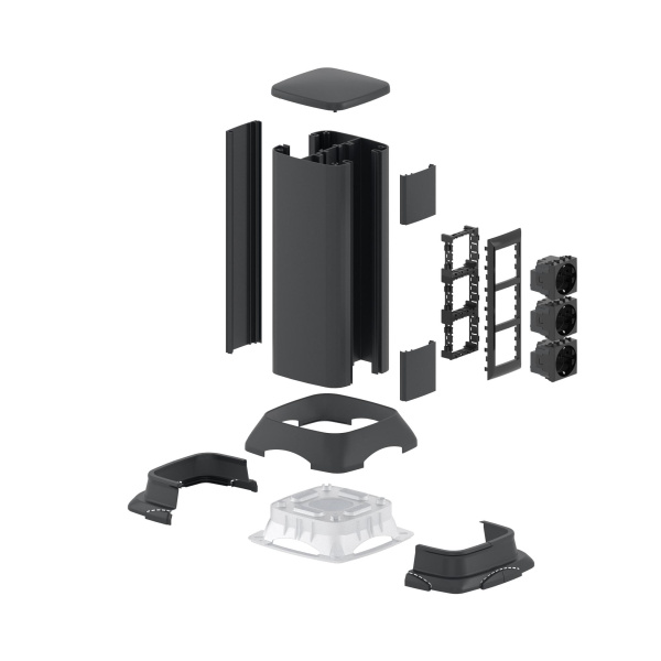 Купить DKC Миниколонна алюминиевая, 0.35м, цвет чёрный