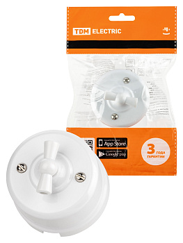 TDM Выключатель поворотный 2-кл. с ручкой (бантик) 10А белый «Виви» SQ1820-1006