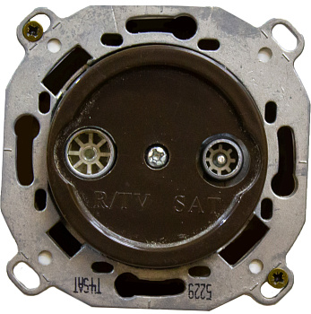 BIRONI Шедель Пластик Коричневый Розетка R/TV-SAT проходная (скрытый монтаж) B3-304-22