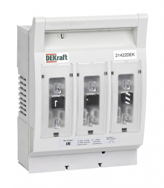 Dekraft ПВР горизонтальный 400А 3ф отключение_1НО+1НЗ_ПВР-102
