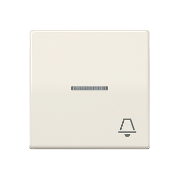 JUNG Клавиша для выключателя с окошком для подсветки и символом "звонок" слоновая кость AS591KO5K
