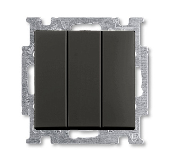 ABB BJB Basic 55 Шато (чёрн) Выключатель 3-клавишный, 16А 2CKA001012A2173