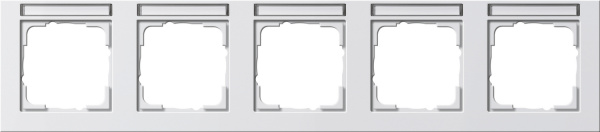 Gira E2 Белый Рамка 5-ая горизонтальная с полем для надписи 109529