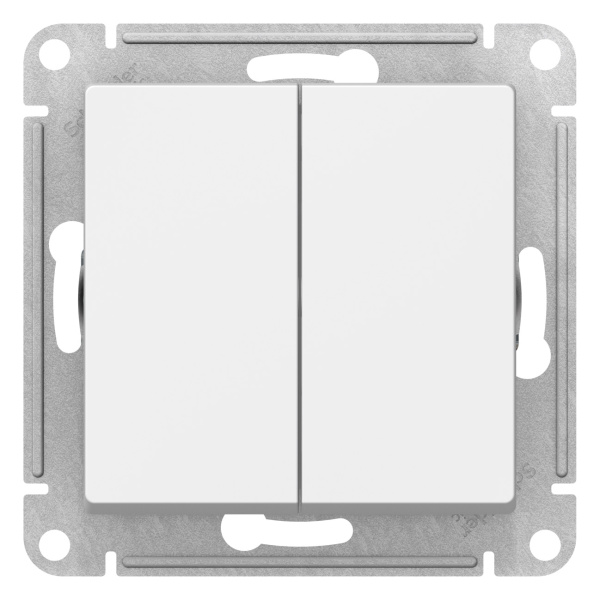 Systeme Electric AtlasDesign Лотос Выключатель 2-клавишный с самовозвратом, сх.5, 10АХ, механизм