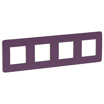 SE Unica Studio Лиловая/Бежевая Рамка 4-ная NU280815