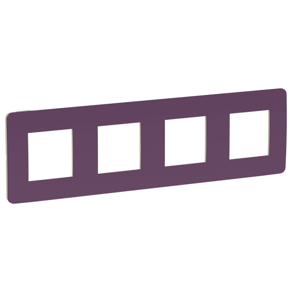 SE Unica Studio Лиловая/Бежевая Рамка 4-ная NU280815