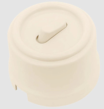 BIRONI Лизетта Пластик Песочное золото Выключатель проходной 1-кл цвет Белый (клавишный) B1-220-24-PB