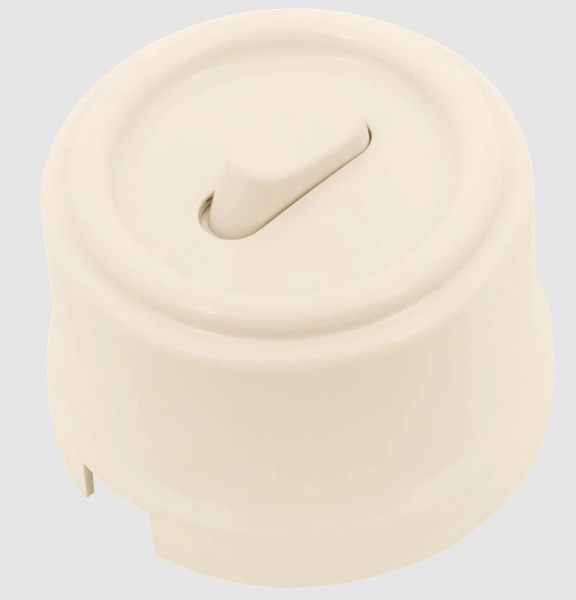 BIRONI Лизетта Пластик Песочное золото Выключатель проходной 1-кл цвет Белый (клавишный) B1-220-24-PB