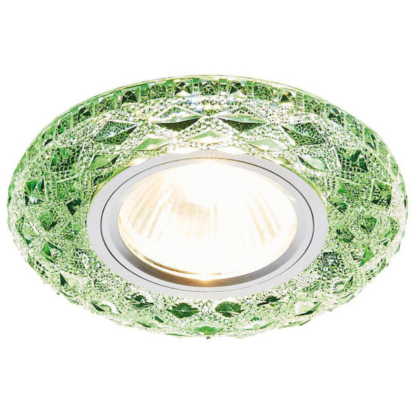 Ambrella Встраиваемый точечный светильник со светодиодной лентой S288 GR хром/изумруд хрусталь/MR16+3W(LED WHITE)