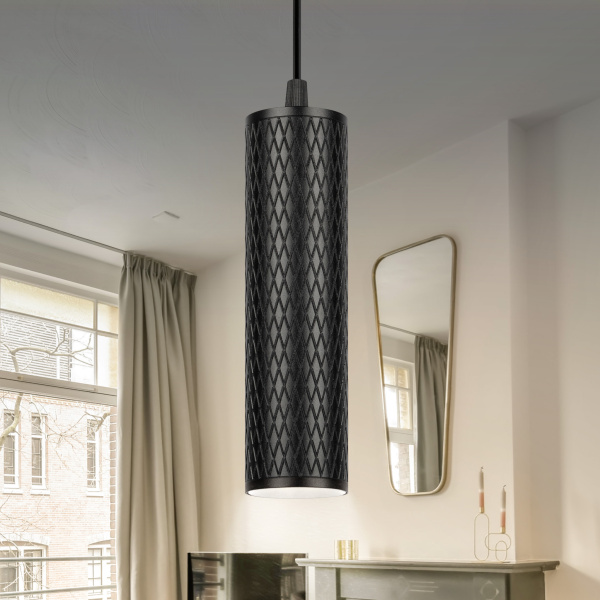 ЭРА Светильник подвесной (подвес) ЭРА PL20 BK MR16 GU10 потолочный цилиндр черный