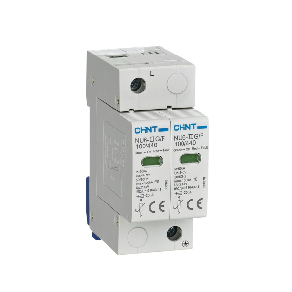 CHINT Ограничитель имп. перенапр. NU6-IIG 2Р In=25kA Uc=440B Im=65kA (R)