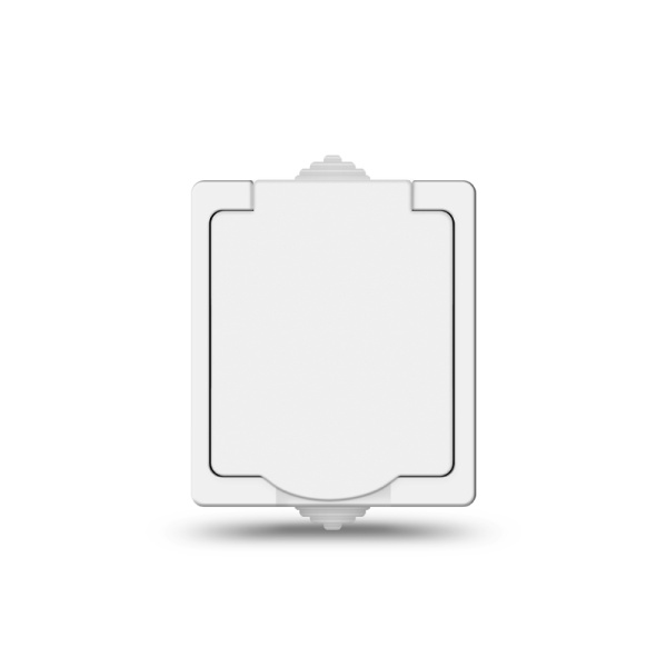 UNIVersal "Аллегро" Розетка Бел с/з, з/ш, с крышкой, IP-54 5563286