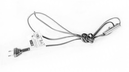 Zamel Шнур плоский 2х0,5мм2 с выключателем и вилкой; серебристый; 1,9 метра SP/W1,9(2х0,5)SRB