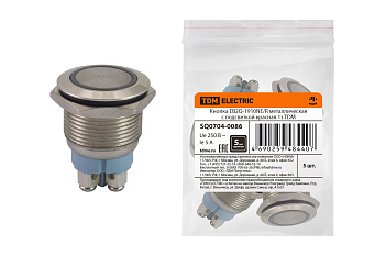 TDM Кнопка EB2Q-1910NE/R металлическая с подсветкой красная 1з SQ0704-0086