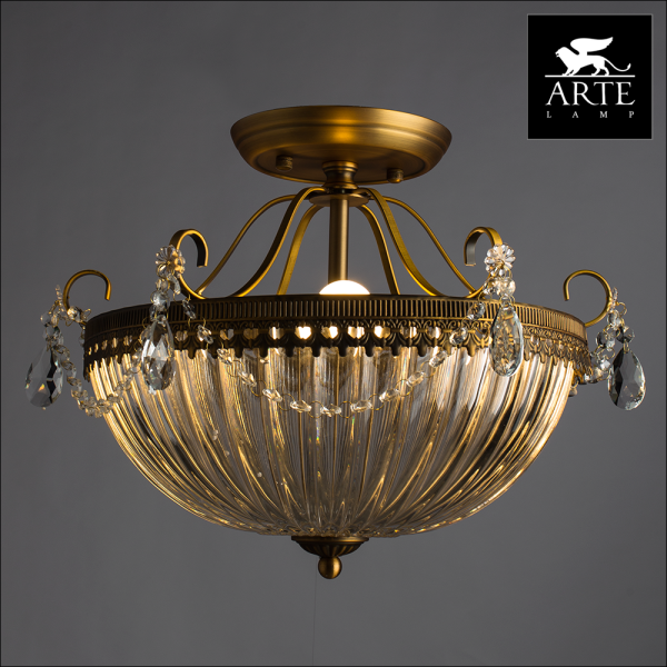 Купить Arte Lamp Schelenberg Латунь/Прозрачный Светильник потолочный 40W E14 A4410PL-3SR