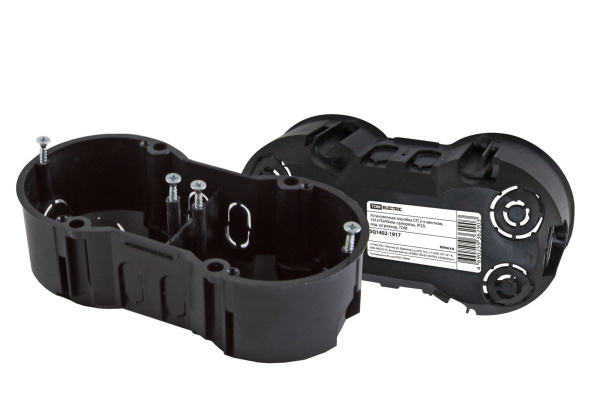 TDM Установочная коробка СП 2-х местная, 141х70х45мм, саморезы, IP20, инд. штрихкод, SQ1402-1917