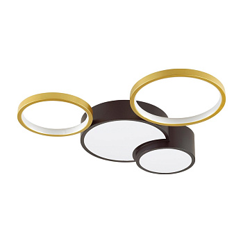 Lumion 5255/64CL LEDIO LN23 черный, матовое золото Люстра потолочная диммир. с ДУ LED 64W 4224Лм 220V NORBERT