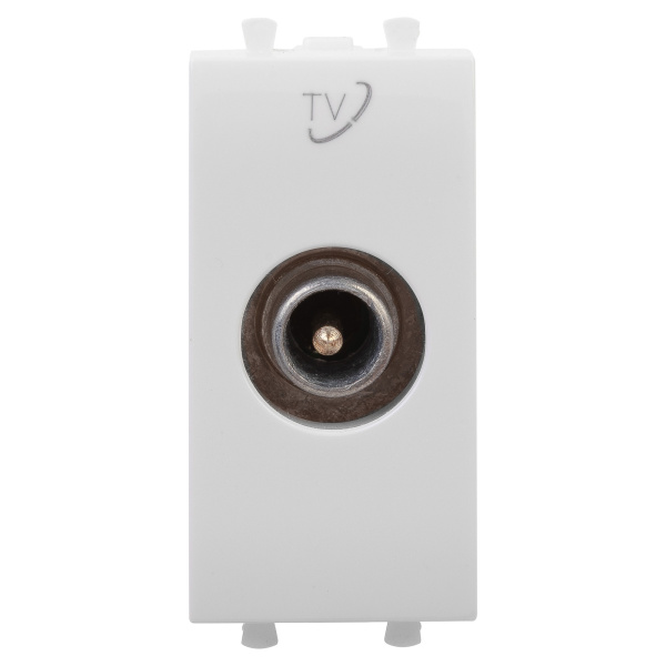 DKC Розетка TV проходная модульная, "Avanti", "Белое облако", 1 модуль