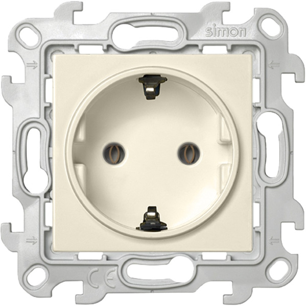 Купить Simon 24 Слоновая кость Розетка 2К+3 Sсhuko без защитных шторок 2450434-031