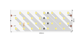 SWG Лента светодиодная ПРО 2835, 280 LED/м, 26 Вт/м, 24В , IP20, Цвет: Нейтральный белый 005079