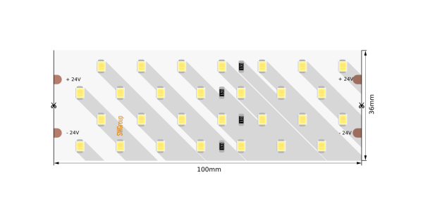 SWG Лента светодиодная ПРО 2835, 280 LED/м, 26 Вт/м, 24В , IP20, Цвет: Нейтральный белый 005079