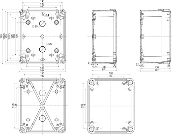 SE Пластиковая коробка 192x164x87 ABS NSYTBS19168