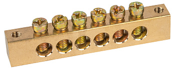 ЭРА Шина ЭРА NO-122-20 PEN земля-ноль 8х12мм 6/2 латунная крепеж по краям