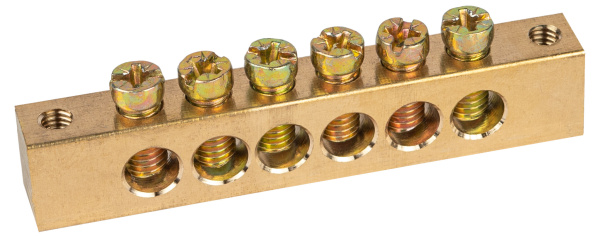 ЭРА Шина ЭРА NO-122-20 PEN земля-ноль 8х12мм 6/2 латунная крепеж по краям