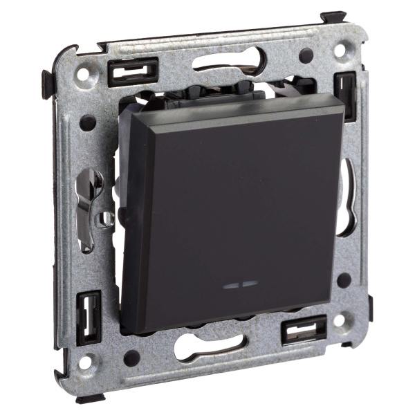 Купить DKC Инвертор одноклавишный в стену, "Avanti", "Черный матовый"