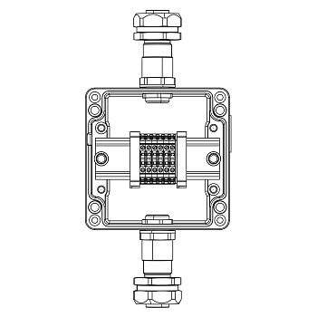 DKC Взрывозащищенная клеммная коробка из алюминия TBE-A-12-(6xCBC.2)-1xKAEPM2MHK-20(A)-1xKAEPM2MHK-20(C)1Ex e IIC Т5 Gb / Ex tb IIIC T95°C Db IP66