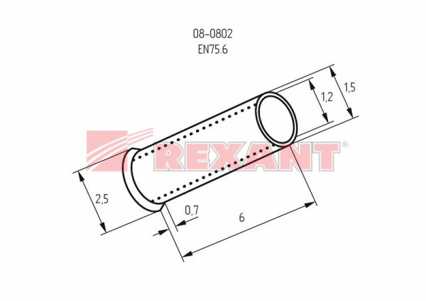 Купить Наконечник штыревой втулочный L-6мм 0.75мм² (НШВ 0.75-6 / НГ 0.75-6) Rexant 08-0802
