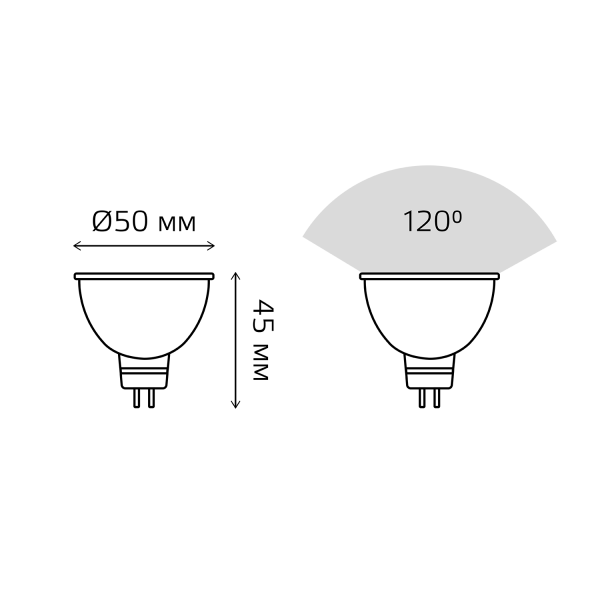 Купить Gauss Лампа Elementary MR16 5.5W 3000К GU5.3 (3 лампы в упаковке) LED 1/40 13516T