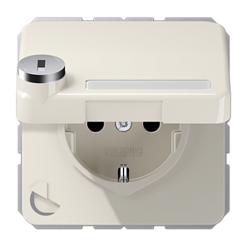 JUNG SCHUKO Steckd.m.Klappd.Schloss, слоновая кость CD1520NAKLSL