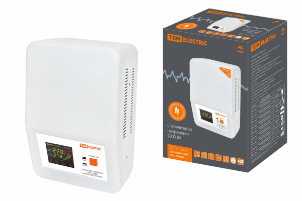 TDM Стабилизатор напряжения ССР1-1-2 кВА электронный настенный SQ1201-0024