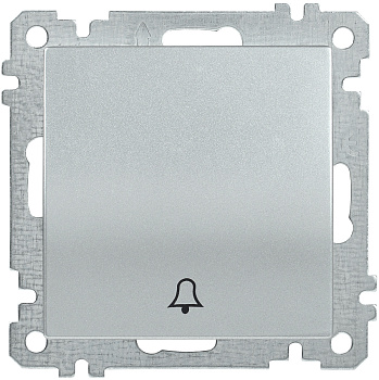 IEK ВС10-1-4-Б Выключатель  одноклавишный  кнопочный звонок 10А BOLERO серебрянный EVB14-K23-10