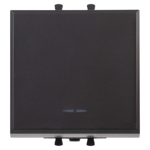 DKC Кнопка одноклавишная модульная, "Avanti", "Черный матовый", 2 модуля